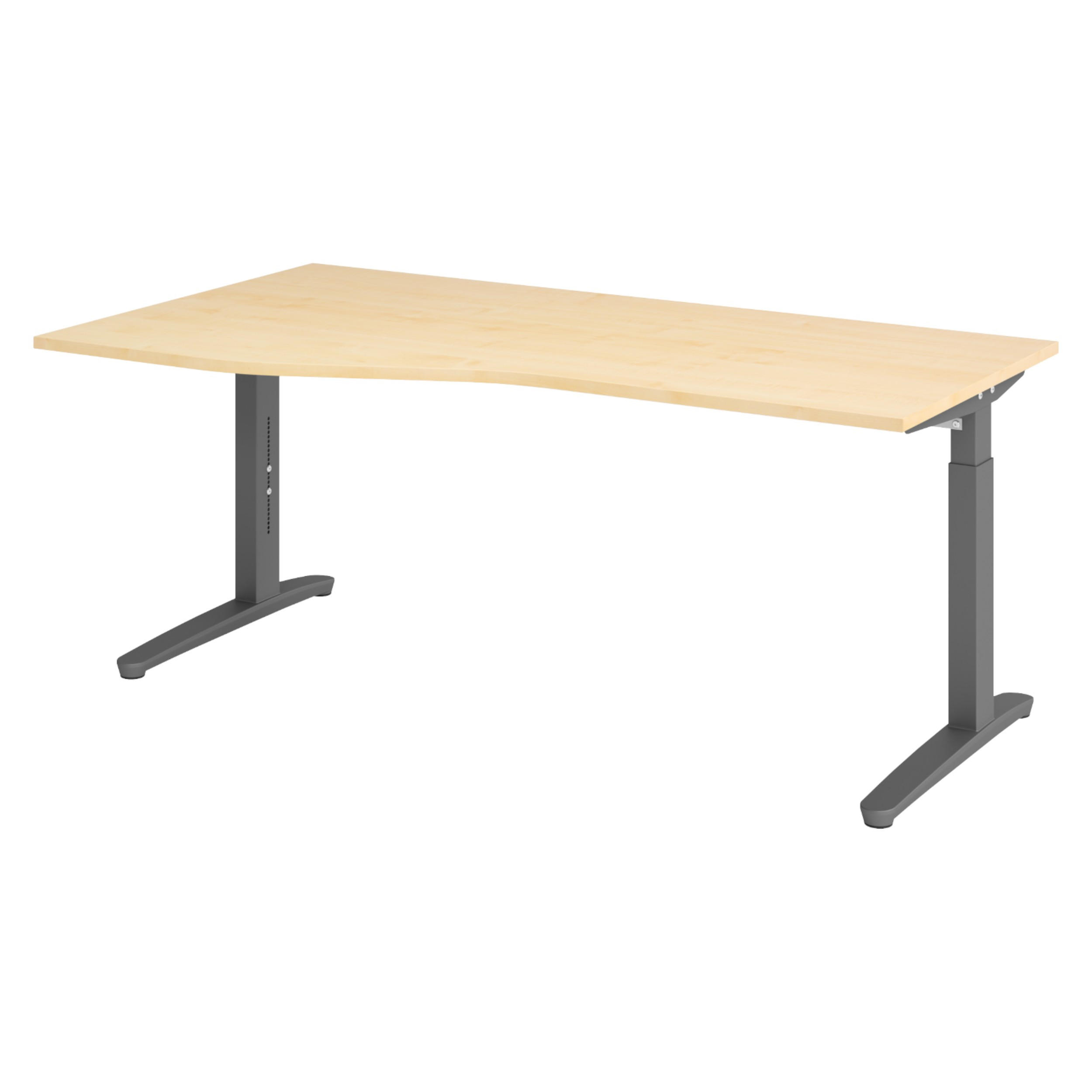 bümö Schreibtisch Ahorn, Graphit 180x74x100 cm