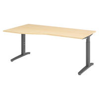 SCHREIBTISCH Serie-XB 100/180/74 cm in Ahornfarben/Graphitfarben - Ahornfarben/Graphitfarben, Holzwerkstoff (100/180/74cm) - bümö