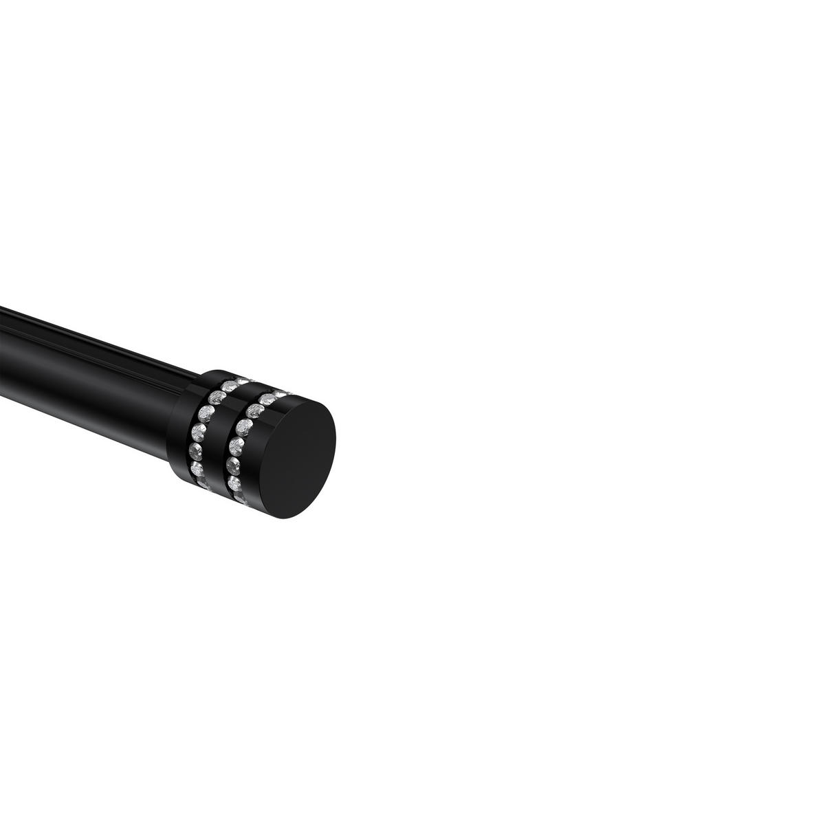 ENDSTÜCKE FÜR GARDINENSTANGEN 20 mm Ø, Estana Schwarz, Packung 2 Stück - Schwarz, Metall (2.6/2.8/2.8cm) - INTERDECO
