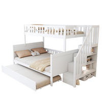 ETAGENBETT 90/200 & 140/200 cm aus Massivholz mit Stauraum und Ausziehbett - Weiß, Holz (90/200cm) - Flora Grace