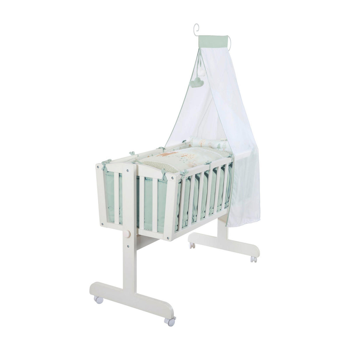 BABYWIEGENSET Woodland Buddies - Weiß, Holzwerkstoff/Textil (40/90cm) - Roba