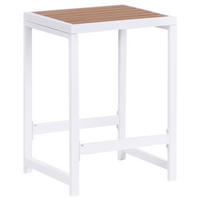 GARTENSTUHL Weiß Avetrana - Weiß/Braun, Metall (40/61/38cm) - Beliani