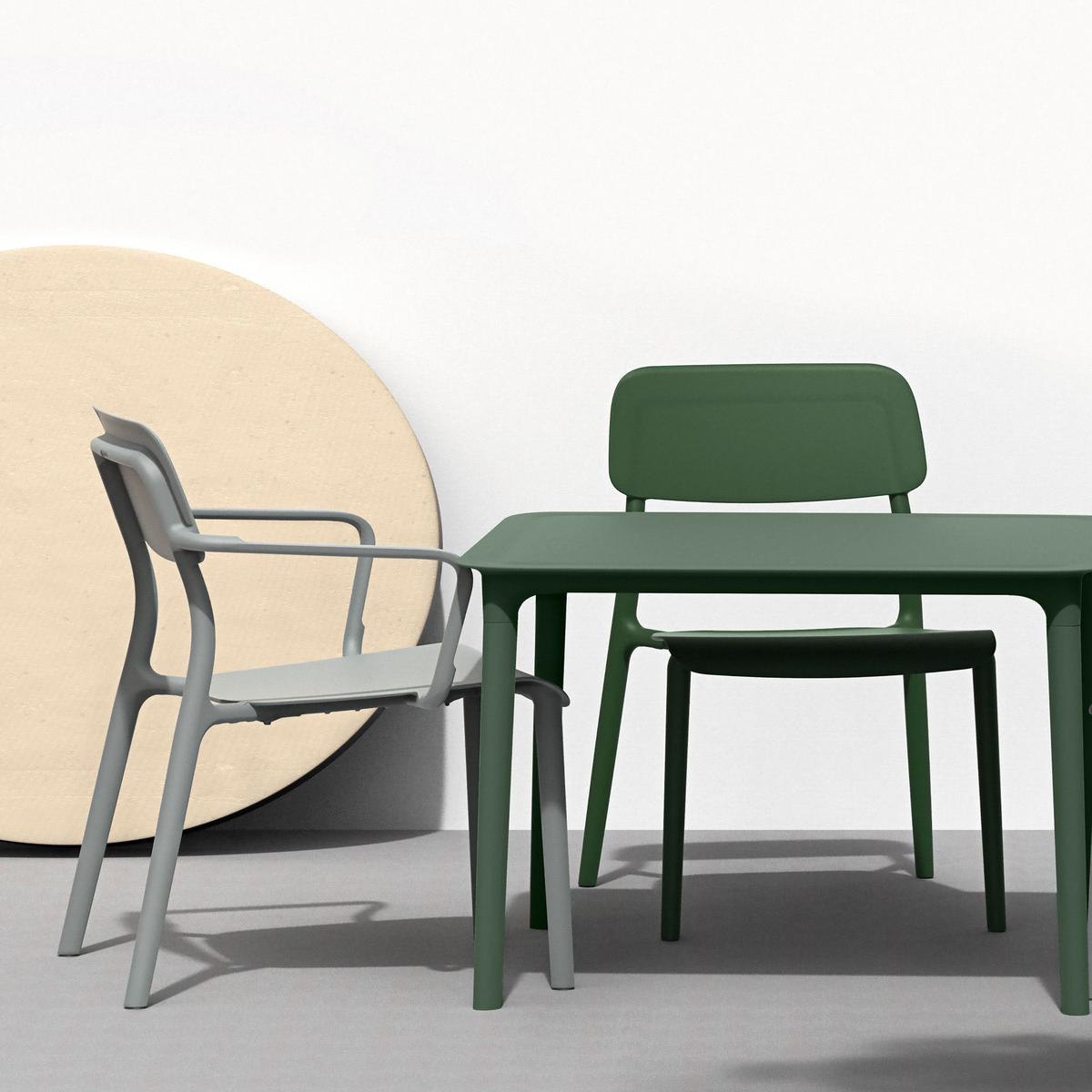 GARTENMÖBEL-SET GALIO, 3-tlg - Grün, Kunststoff - KONSIMO®
