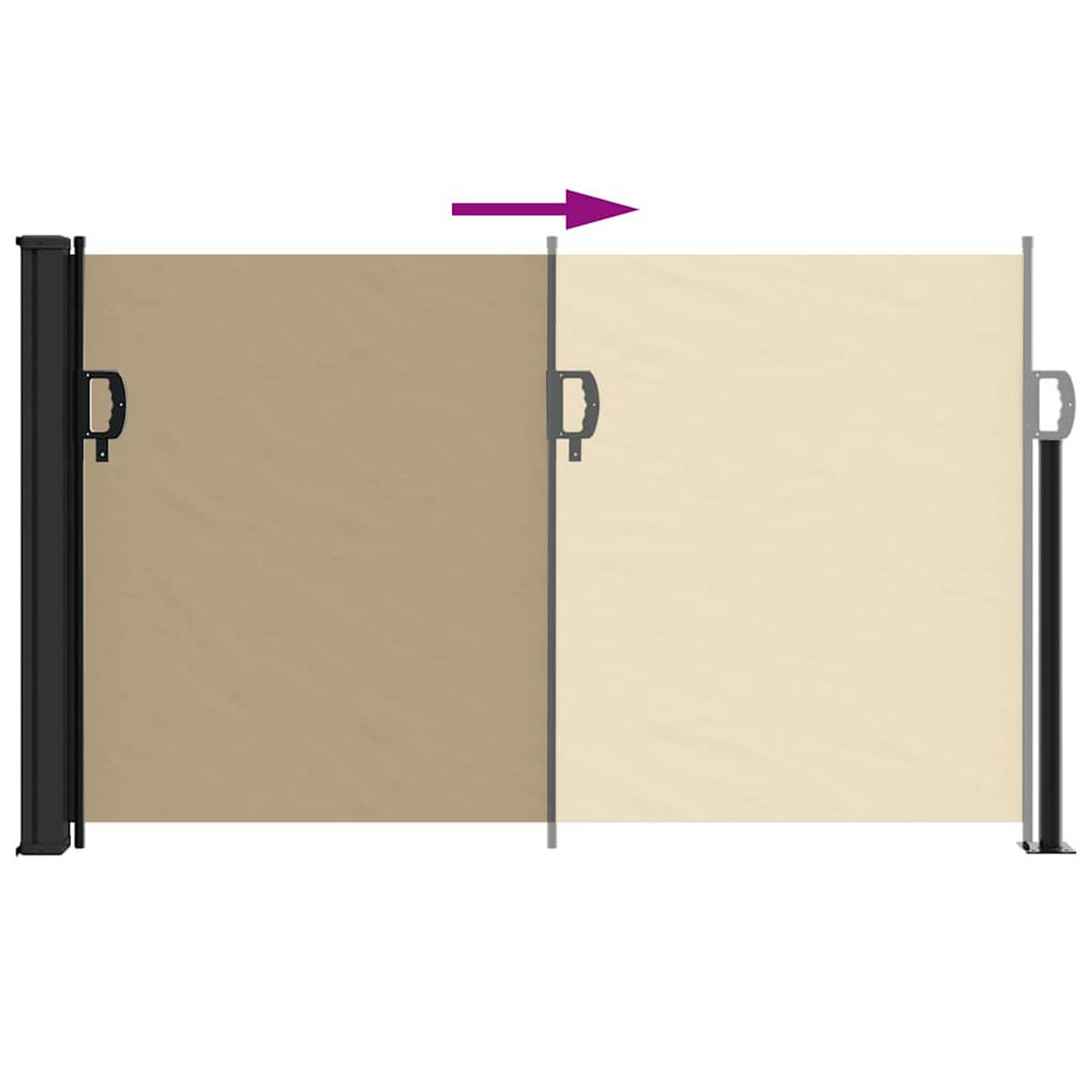 SEITENMARKISE Ausziehbar Beige 117/300 Cm - Beige, Textil (117/300cm) - vidaXL