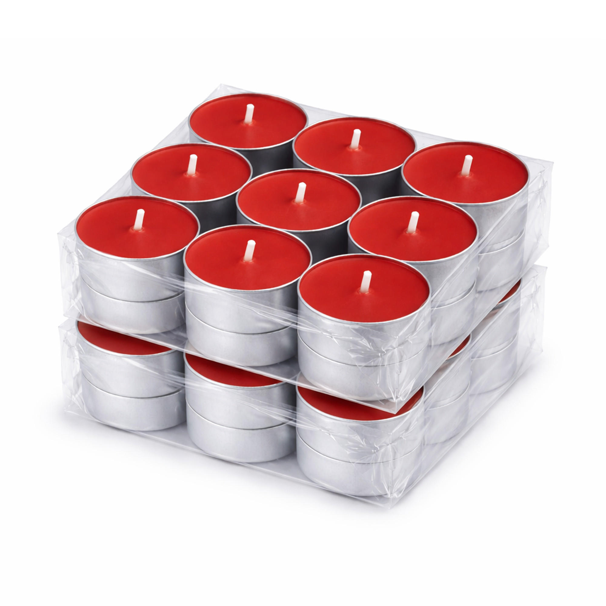 TEELICHT mit Duft - Cranberry - 36er Pack - Kirschrot, Naturmaterialien (4/1.5/4cm) - HS Candle