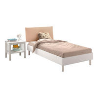 JUGENDZIMMER SET 90x200 Keeley Buche Weiß Holz Nachtkonsole Komfort - Weiß, Holz (100/86/212cm) - 58aufmkessel