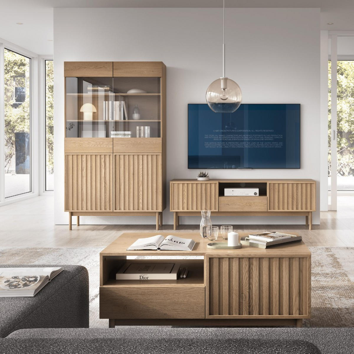 KOMMODE Sapporo mit 3 Schubladen und 2 Türen, eiche Cremona - Eichefarben, Holzwerkstoff (159/84/37cm) - Beautysofa