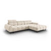 ELEKTRISCHES-ECKSOFA rechts Alyse aus Samt leichtes beige 5 Sitzplätze - Beige, Textil (188/295cm) - Micadoni