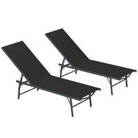 GARTENLIEGE Schwarz 2 Stück - Schwarz, Metall (54/84/164cm) - GiPP
