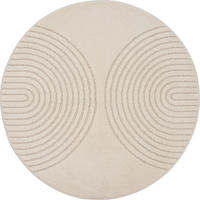 RUNDTEPPICH Geometrisch MUOTA Polypropylen Beige 120 x 120 cm - Beige, Textil (120/120cm) - KADIMA DESIGN