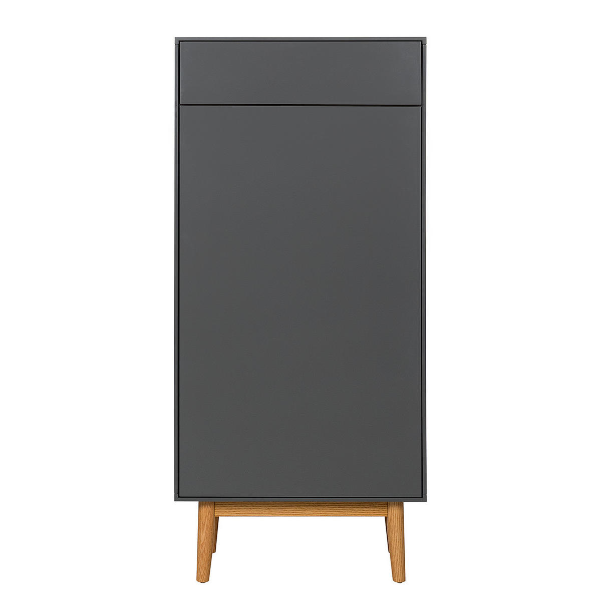 SCHUHKOMMODE mit 1 Schublade und 1 Tür - Eichefarben/Grau, Holzwerkstoff (60/132/38cm) - home24