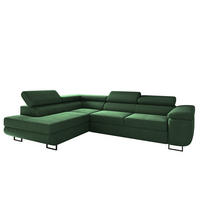 ECKSOFA ATOMIC Mit Schlaffunktion, Stoff Poso, Grün, Links - Grün, Holz (203/277cm) - Kaiser Möbel