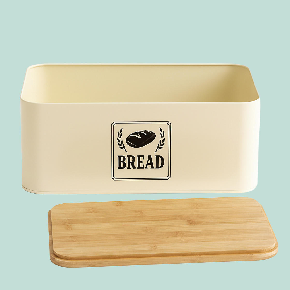 BROTKASTEN - Beige, Holz/Metall (33/13.5/19cm) - Relaxdays