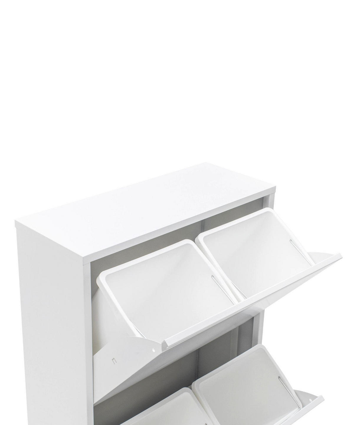 MÜLLEIMER 4 Fach Weiß Mülltrennsystem aus Metall - Weiß, Metall (62/92/25cm) - Gowoll