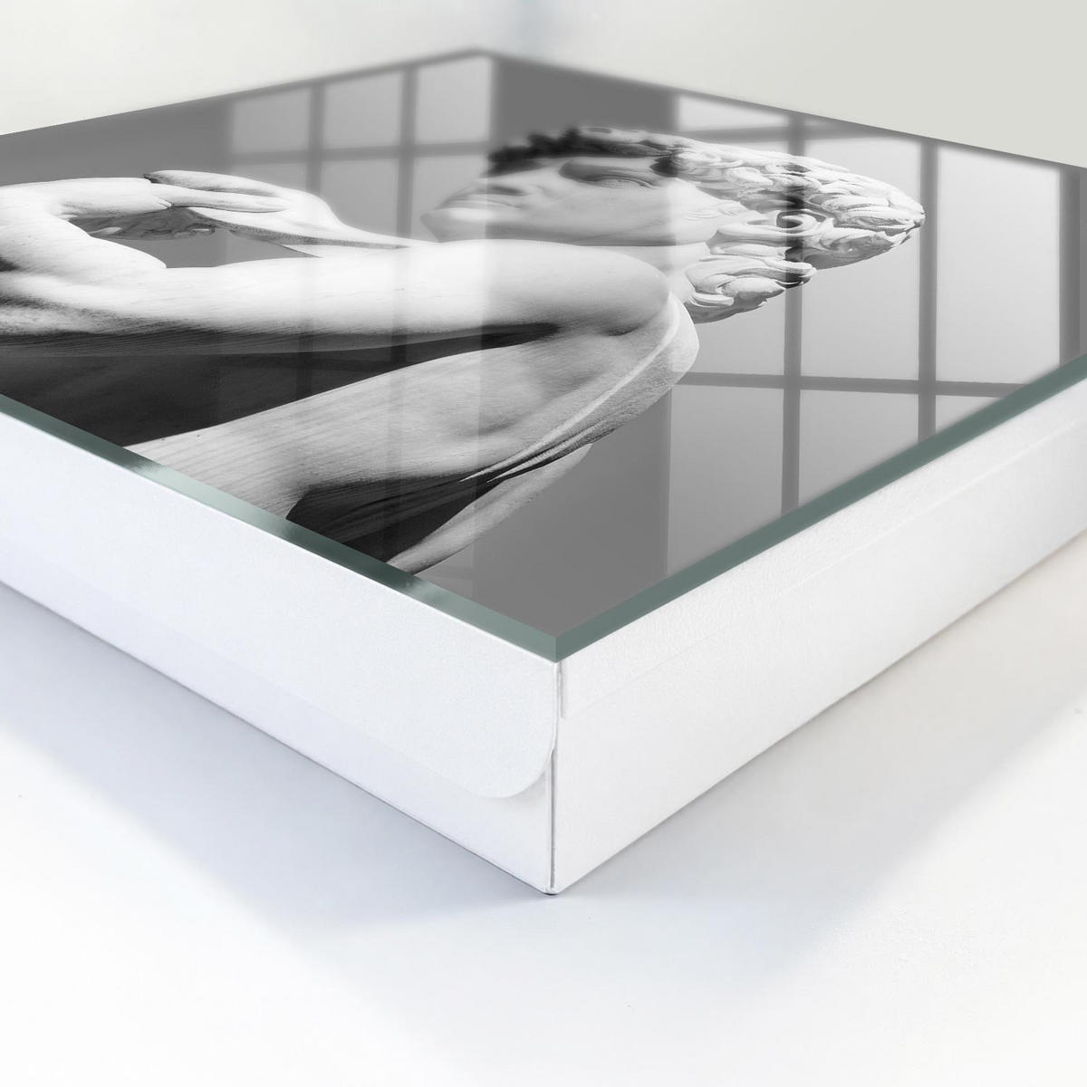 SCHLÜSSELBOX Weiß 30x30 cm – Türöffnung nach rechts - Klassische Eleganz - Grau, Metall (30/30/5cm) - TULUP