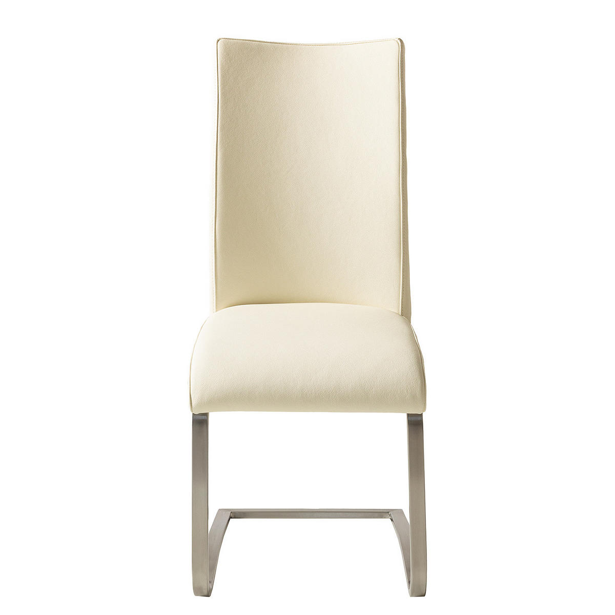 FREISCHWINGER - Edelstahlfarben/Creme, Leder/Metall (43/103/52cm) - home24