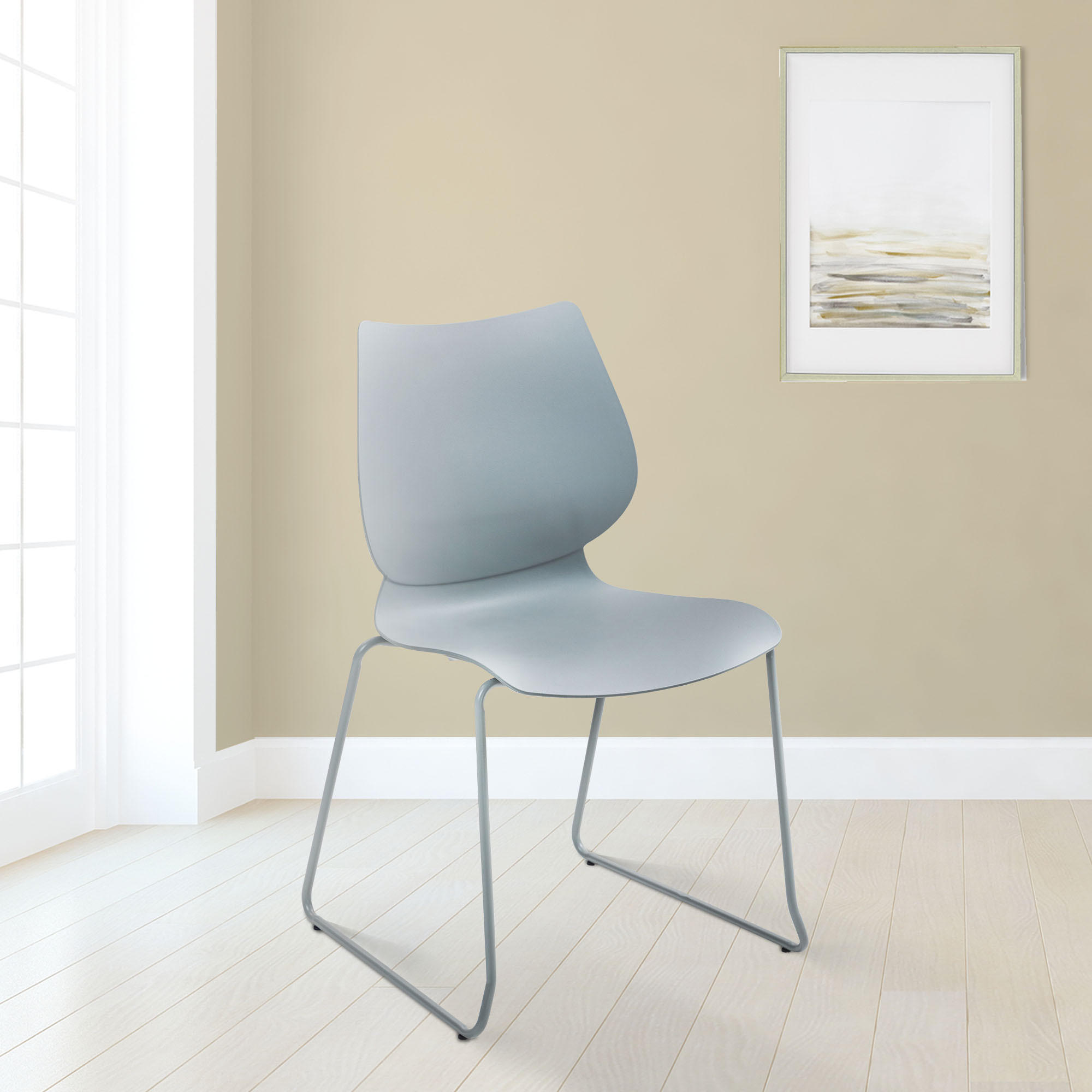 BESUCHERSTUHL Kunststoff Grau - Grau, Kunststoff/Metall (47/86/50cm) - CLP