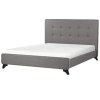 POLSTERBETT mit Lattenrost 140x200 cm Grau Ambassador - Grau, Textil (140/200cm) - Beliani