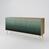SIDEBOARD ORNAMENTAL GLIMMER, Eicheneffekt, 164,5x42x77,5 cm, 3 Türen - Eichefarben/Buchefarben, Holzwerkstoff/Buchenholz (164.5/77.5/42cm) - SpaceRebels
