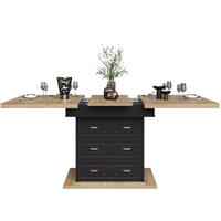 AUSZIEHTISCH 110/80/75 cm Natural Wood aus MDF mit Stauraum und Schubladen - Naturfarben, Holzwerkstoff (110/80/75cm) - OKWISH