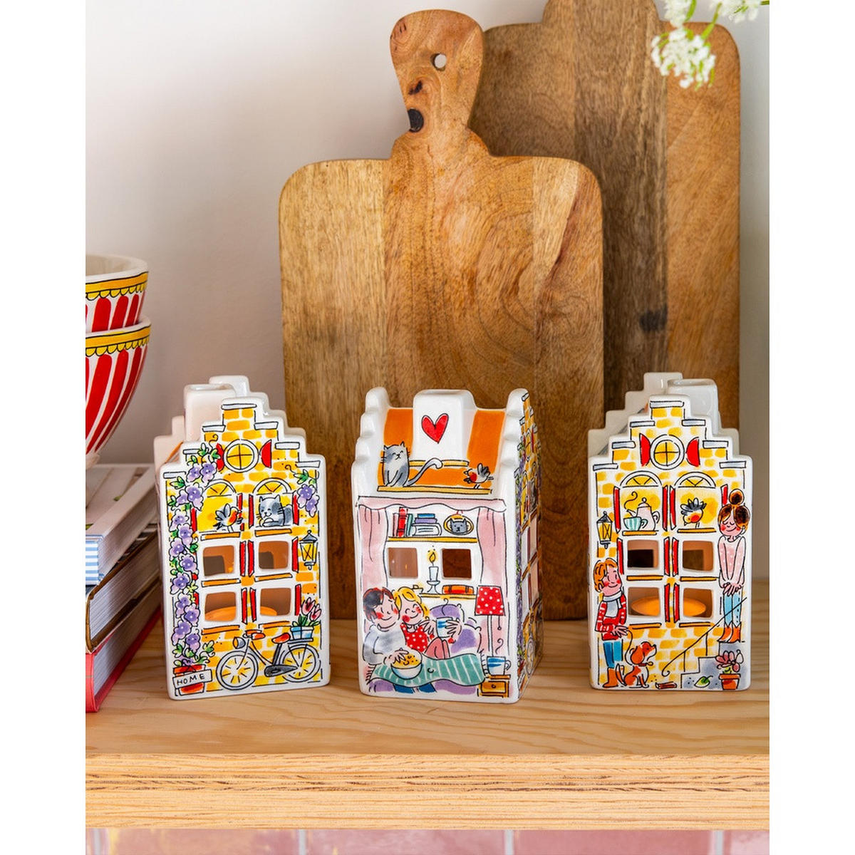 LICHTHAUS Home Sweet Home in Bunt - 14cm - Multicolor, Keramik (8.1/15/8.1cm) - Blond Amsterdam