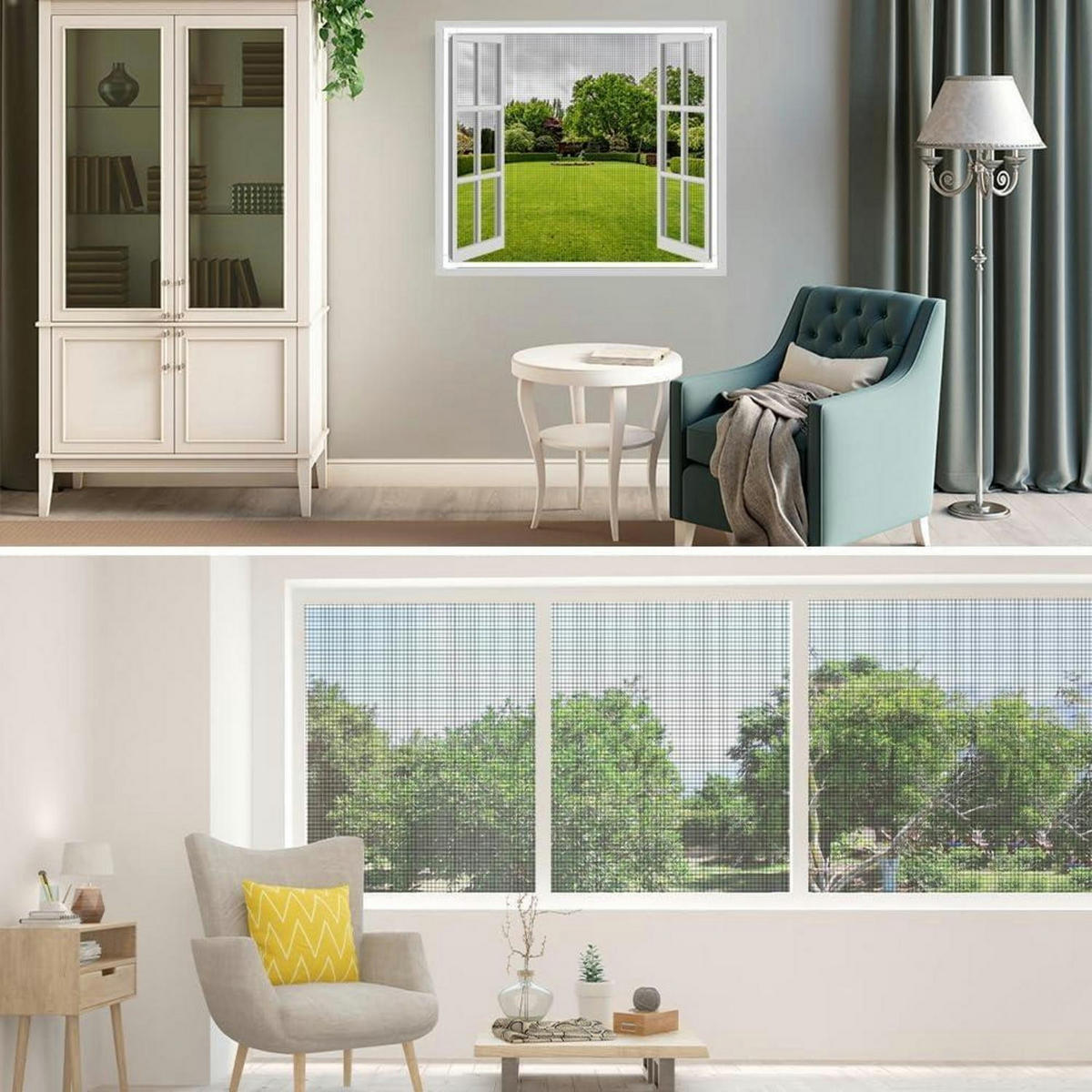 FLIEGENGITTER Fenster 130 x 150 cm Schwarz Magnetisch - Schwarz, Textil (1/1/1cm)
