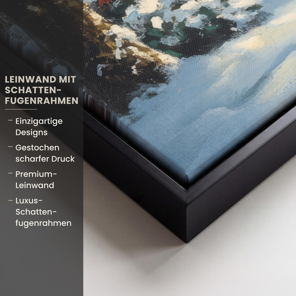 LEINWAND Bilder mit Rahmen - Weihnachten - Weihnachtsbaum - Winter - Zuhause - Schnee - 100x70 - Smaragdgrün, Textil (100/70cm) - MuchoWow