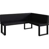 ECKBANK ERIC_U - Schwarz, Leder (128/168cm) - Meblini