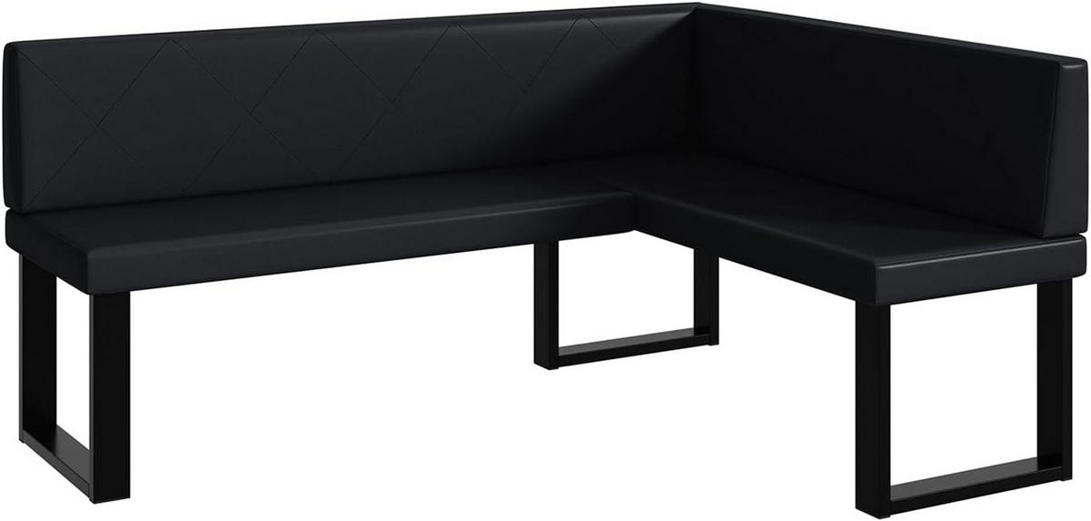 ECKBANK ERIC_U - Schwarz, Leder (128/168cm) - Meblini