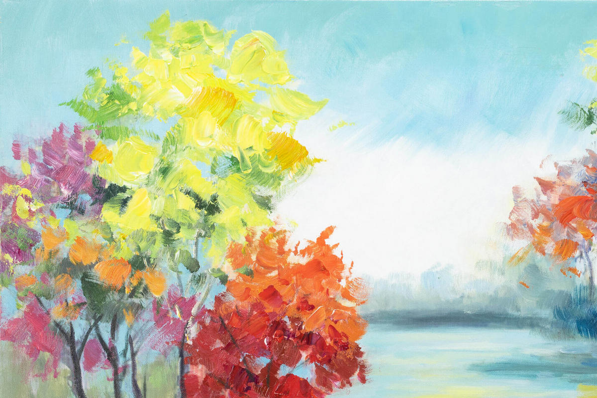 RUČNO SLIKANA AKRILNA SLIKA, 90/60 CM - višebojno, tekstil/drvo (90/60cm) - KUNSTLOFT