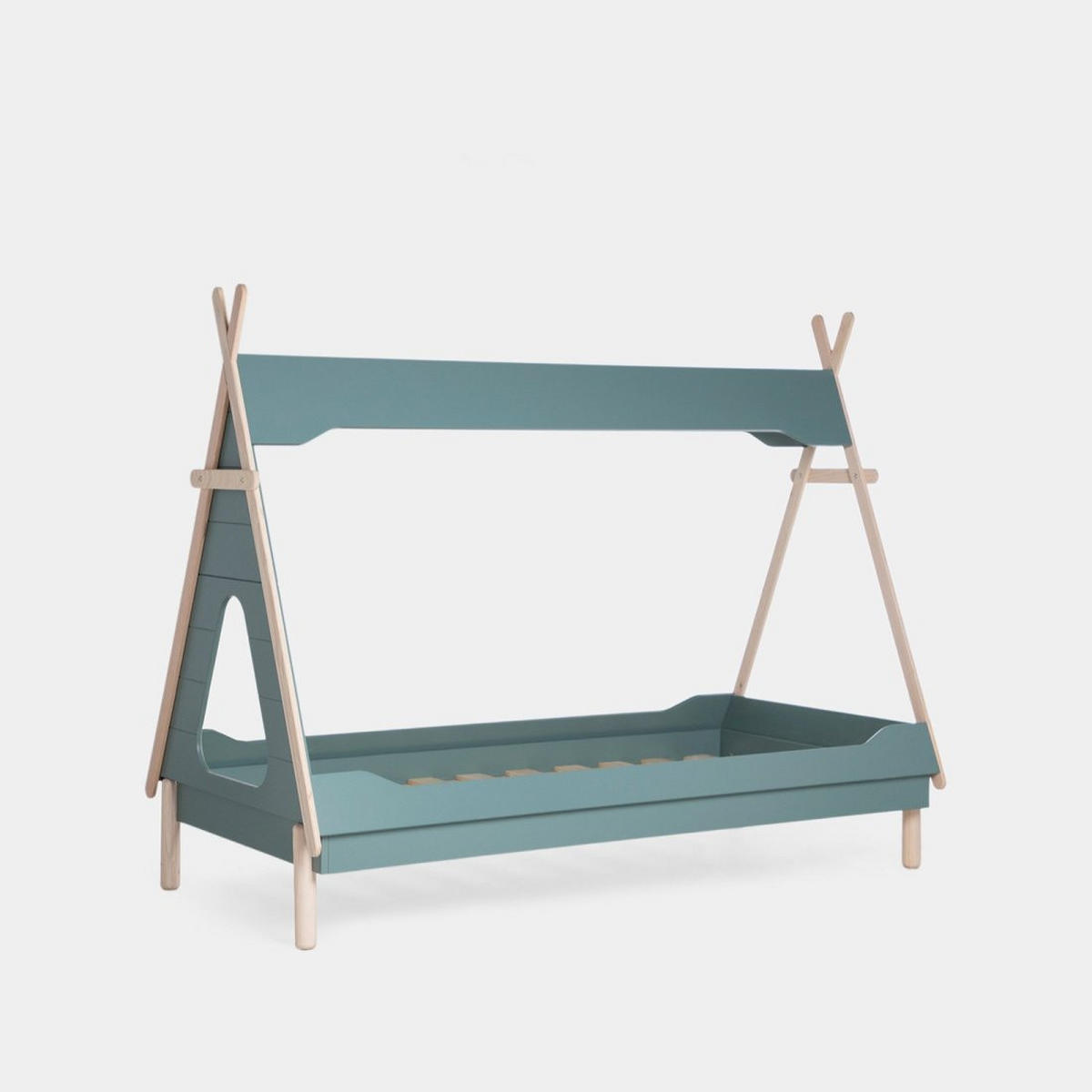 KINDERBETT Nuna Grün 203 cm x 164 cm - Grün, Holzwerkstoff