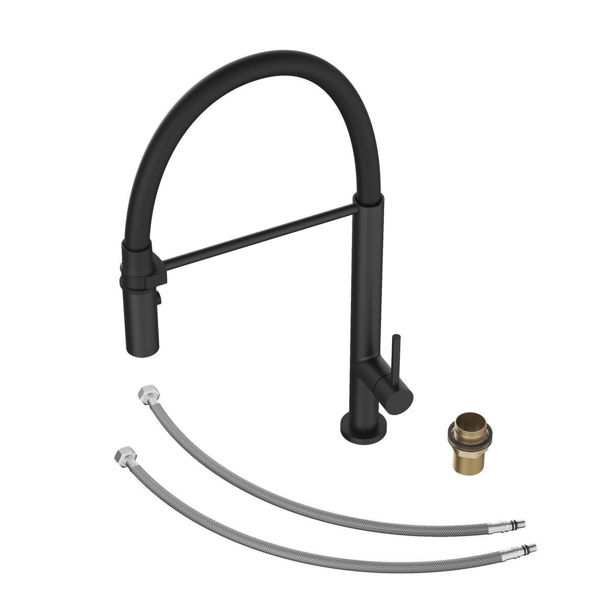 KÜCHENARMATUR Scala Schwarz matt - Schwarz, Metall (27/47/27cm) - Granitan