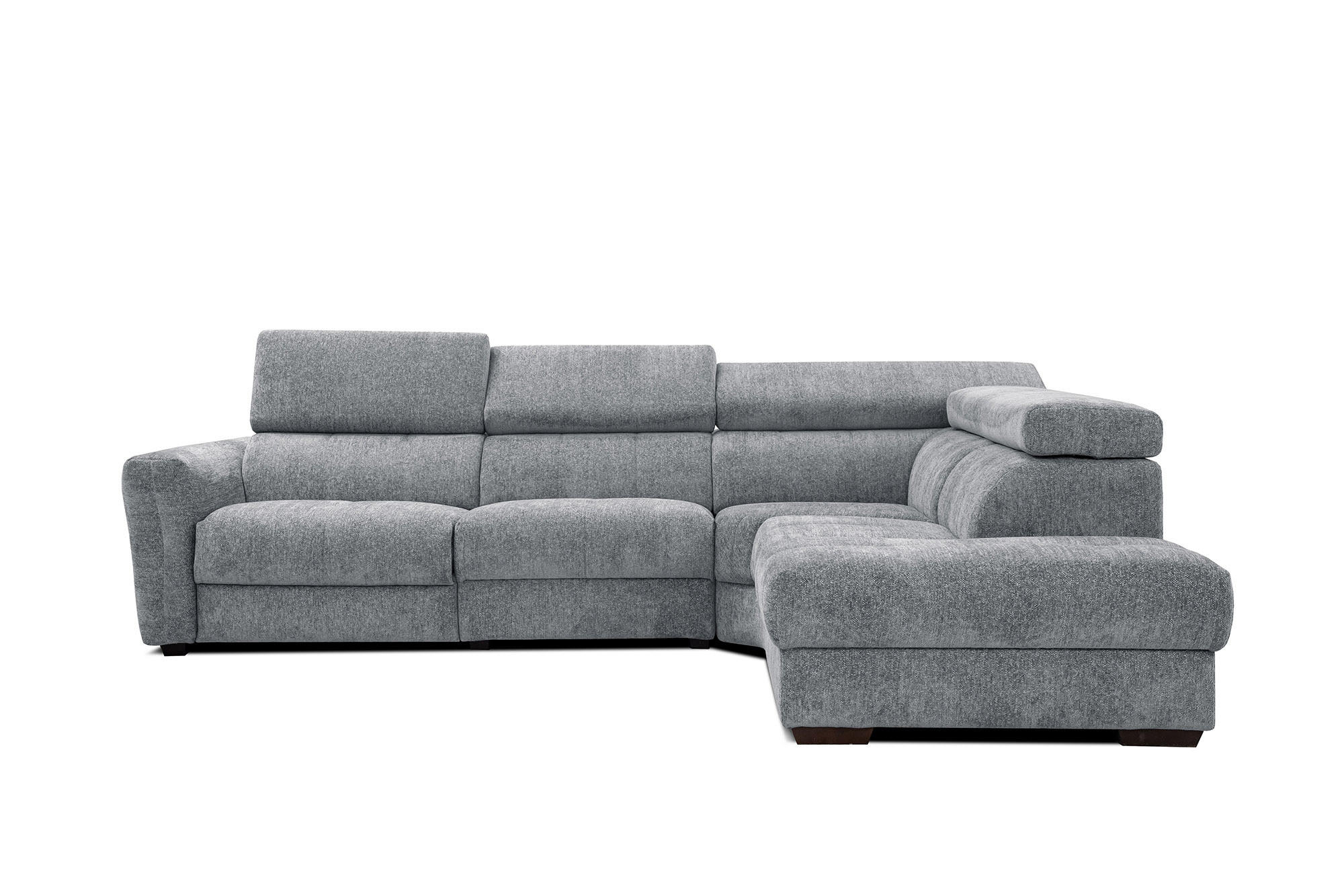 ECKSOFA CALVERA 5-Sitzer mit 1 Relaxfunktion, grau - Grau, Holzwerkstoff/Textil (297/239cm) - Courtois Laville