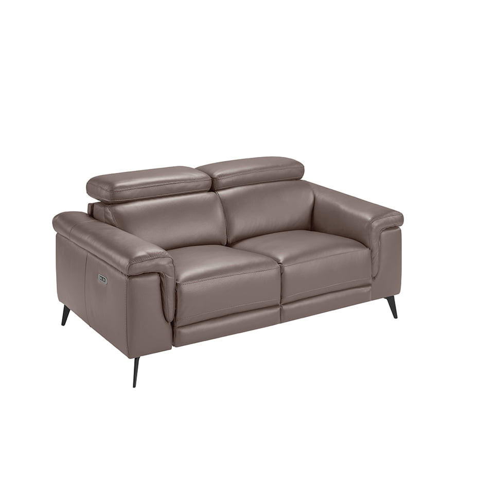SOFA 2-SITZER Nerz Schwarz 170/103/99 cm - Taupe/Schwarz, Leder (170/99/103cm) - ANGEL CERDA