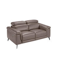 SOFA 2-SITZER Nerz Schwarz 170/103/99 cm - Taupe/Schwarz, Leder (170/99/103cm) - ANGEL CERDA