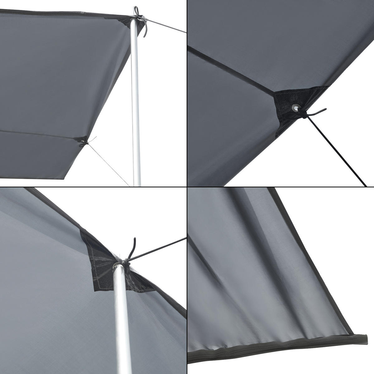 WOHNWAGEN-SONNENSEGEL Beuningen - Grau, Textil/Metall (400/235/240cm) - pro.tec