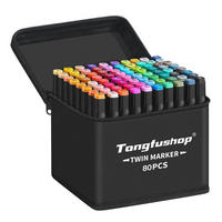 ALKOHOL Marker Set 80-teiliges Set mit Chisel & Feinspitze - Multicolor, Kunststoff (15/9/16cm)