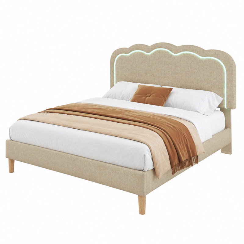 Beauniv Polsterbett Beige 140x200 cm