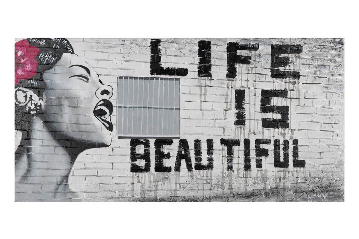 ACRYLBILD HANDGEMALT 120/60 cm - Pink, Holz/Textil (120/60cm) - KUNSTLOFT