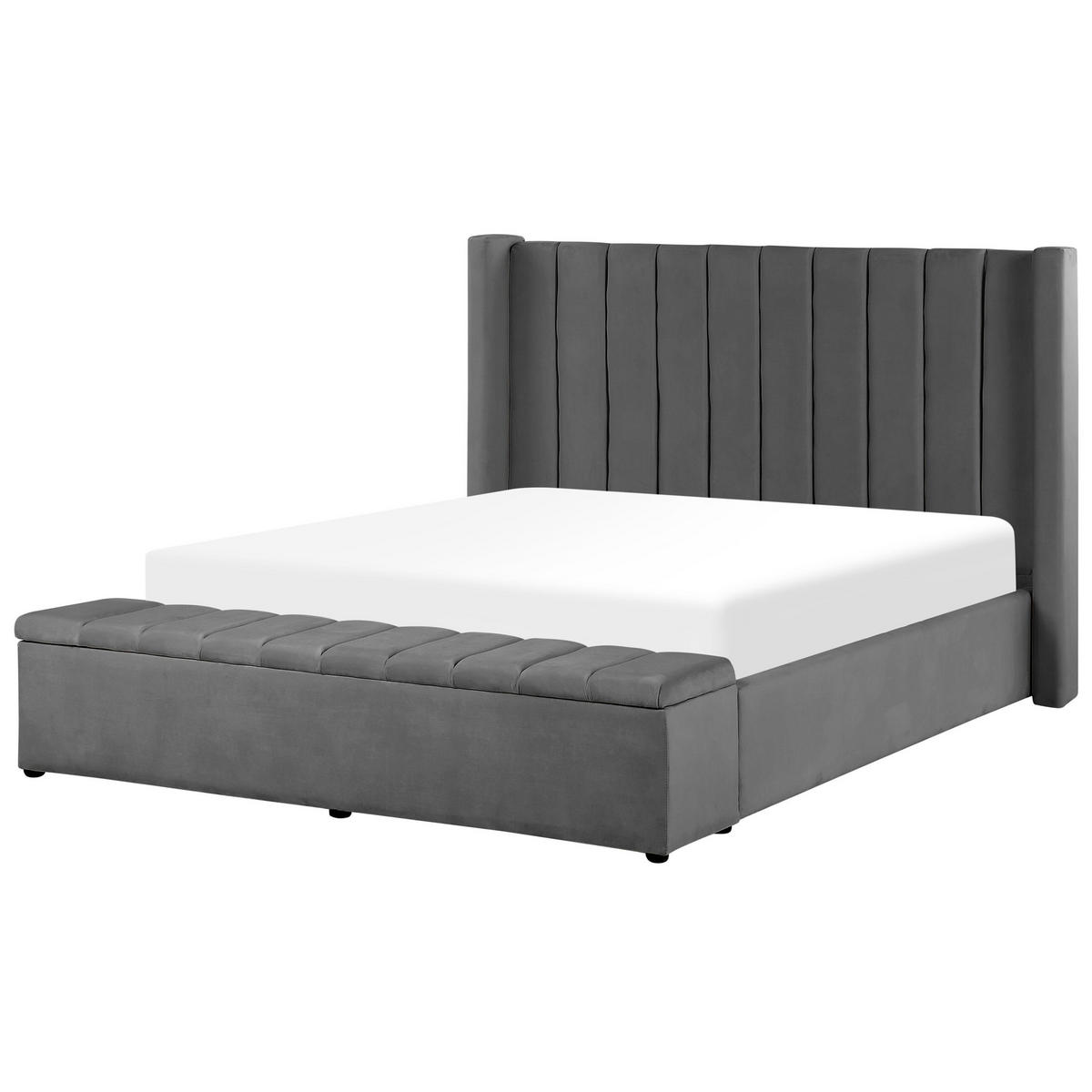 POLSTERBETT 180/200cm Grau Noyers - Grau, Textil (180/200cm) - Beliani