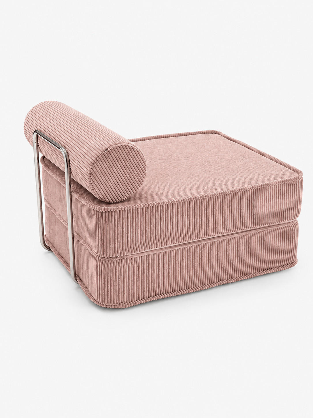 SCHLAFSESSEL ausklappbar, modularer Bodensessel mit Rückenrolle in Rosa - Pink, Textil (80/62/95cm) - SURB