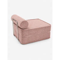 SCHLAFSESSEL ausklappbar, modularer Bodensessel mit Rückenrolle in Rosa - Pink, Textil (80/62/95cm) - SURB