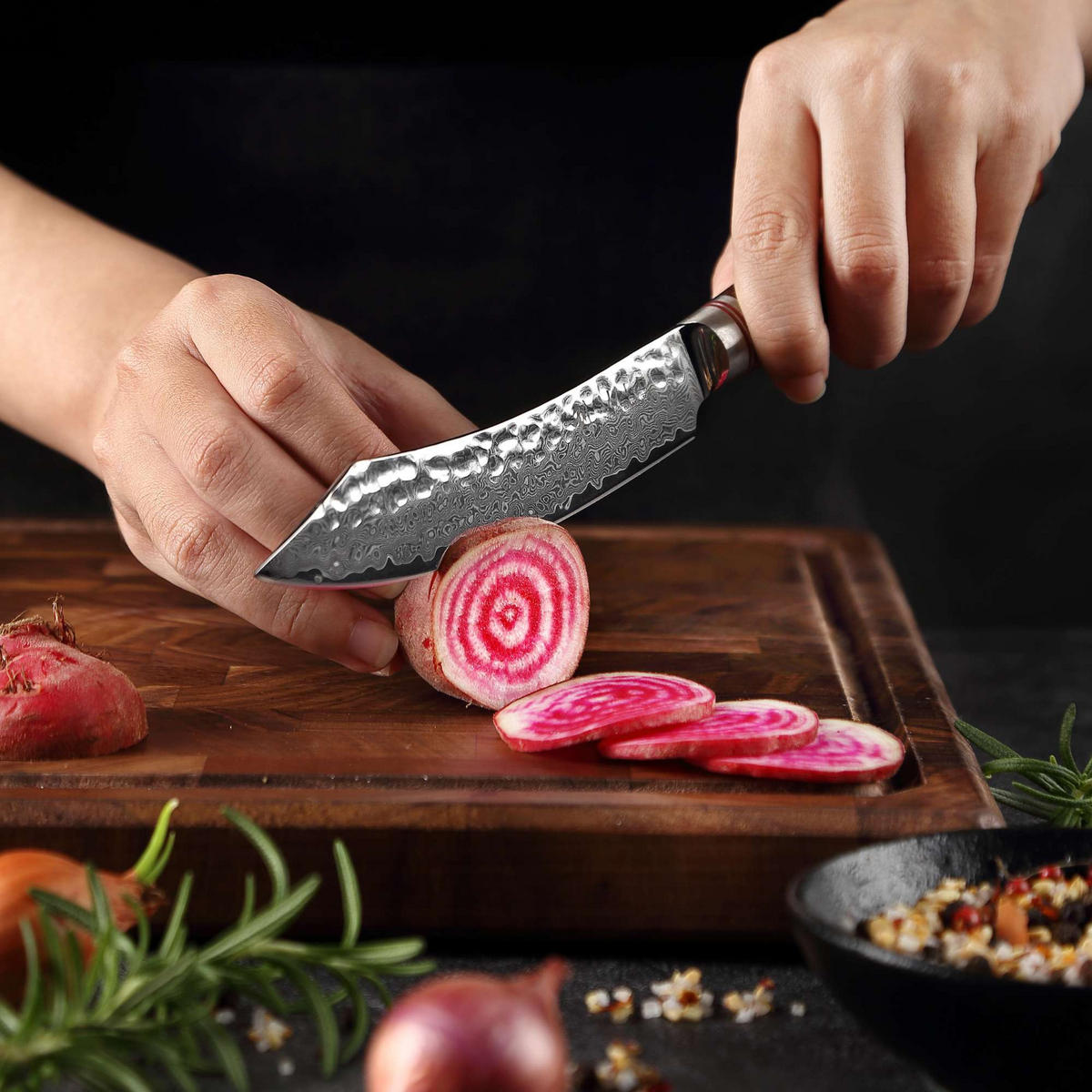 STEAKMESSER 12,5 cm - Nussbaumfarben, Holz/Metall (25cm) - Wakoli