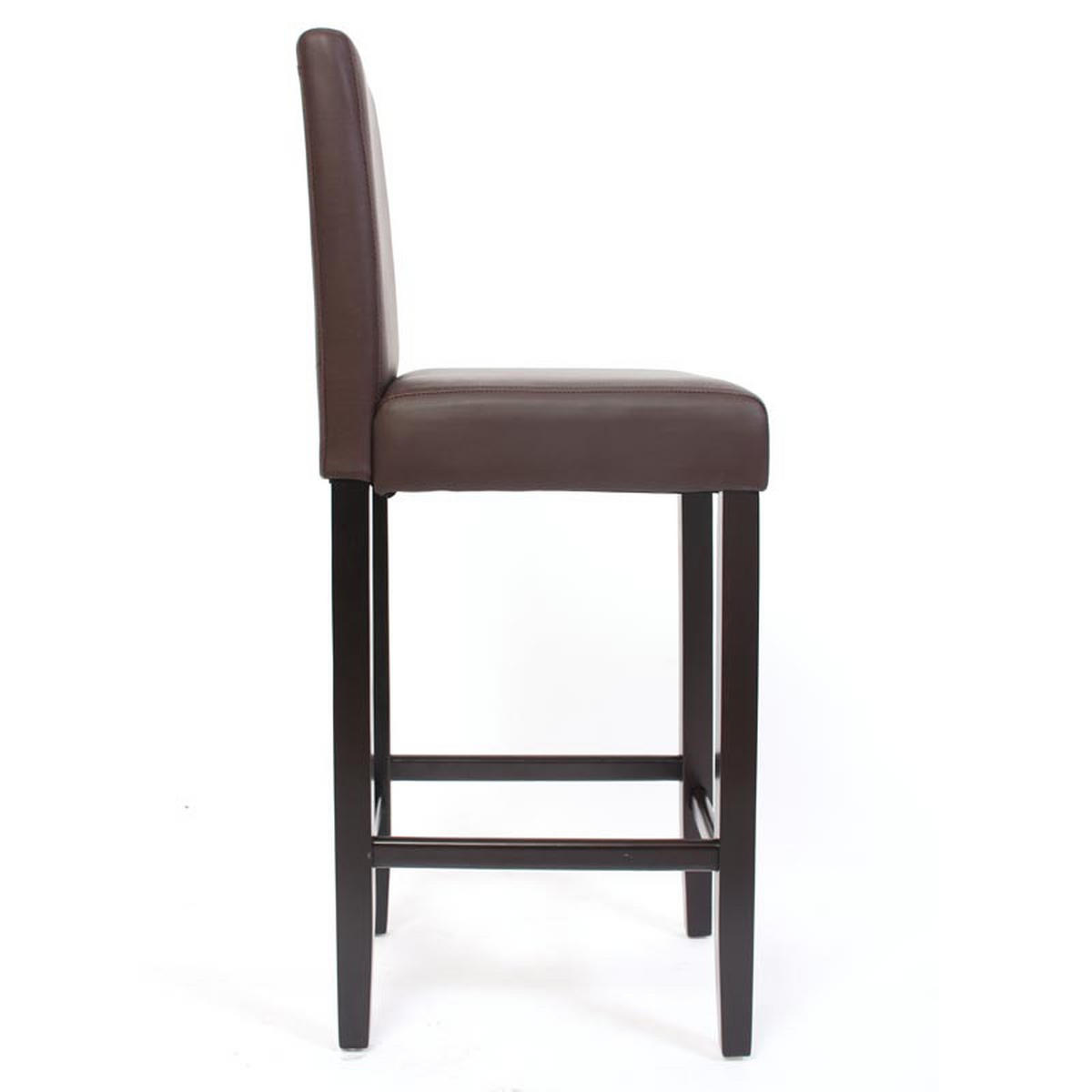BARHOCKER 2er-Set gepolstert mit Lehne Kunstleder Sitzhöhe 74cm dunkle Füße Braun - Dunkelbraun, Kunststoff (41/109/50cm) - PROREGAL