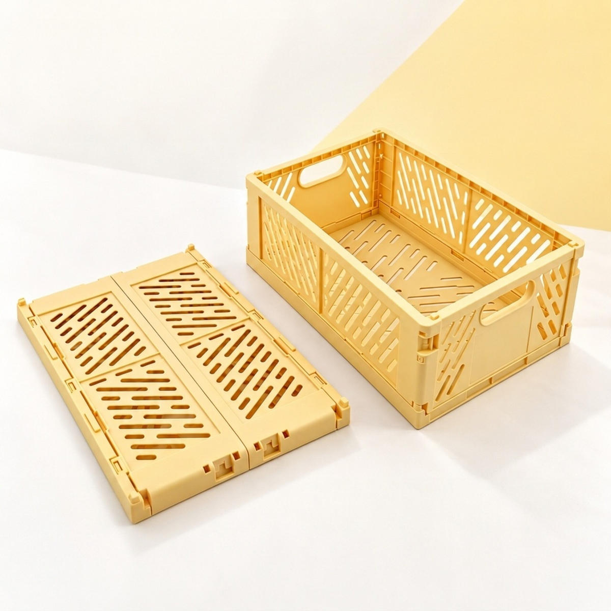 CUTIE Galbenă pliabilă set-de-4 plastic - galben, material plastic (29/12/21cm) - Relaxdays