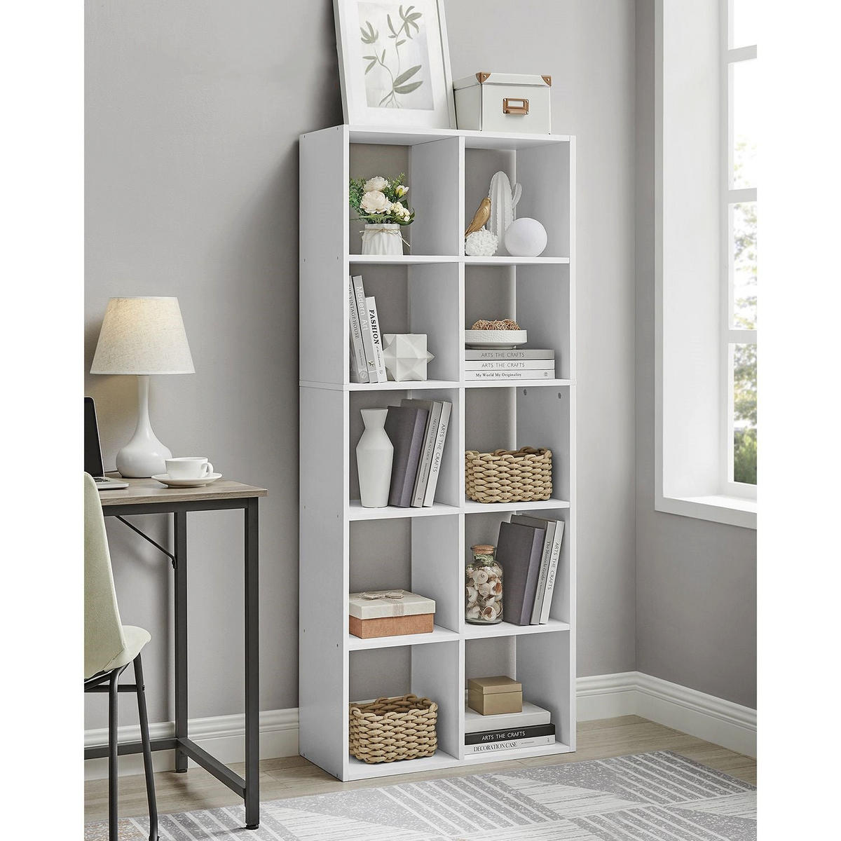 BÜCHERREGAL AUFBEWAHRUNGSREGAL - Weiß, Holzwerkstoff (65.5/162/30cm) - Hansiro