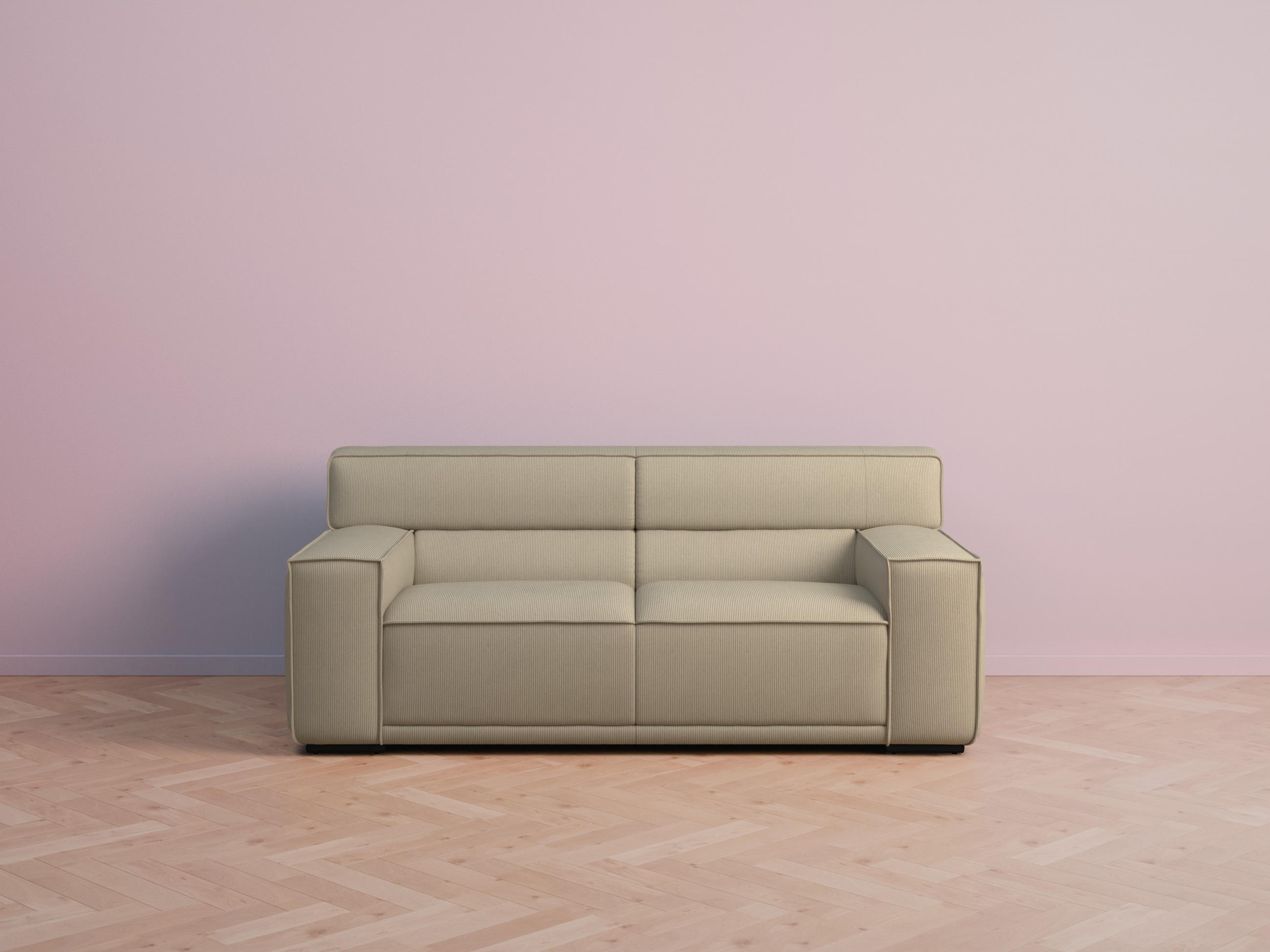 2,5-SITZER Umea Cord Beige 194/106/78 cm - Beige, Kunststoff/Textil (194/78/106cm) - foamnova