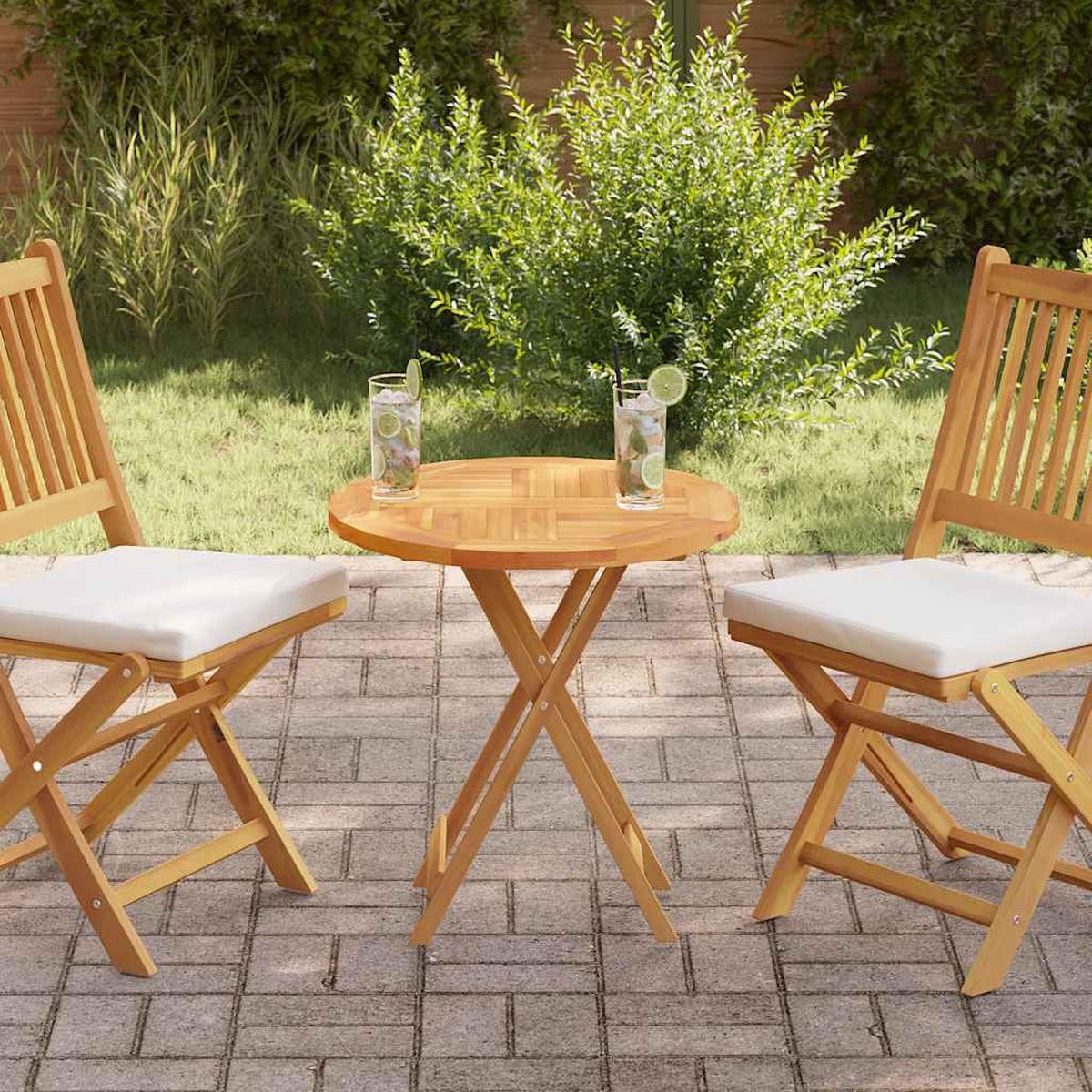 TISCHPLATTE Massivholz Teak Rund 2,5 Cm 60 Cm - Braun, Holz (60/60/2.5cm) - vidaXL