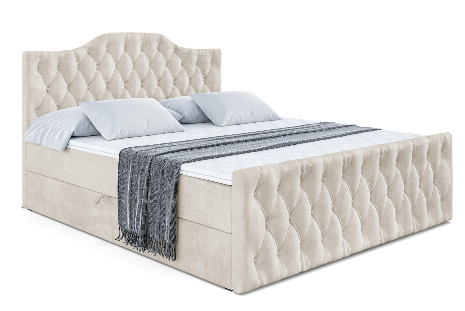 ALTDECOR AMERICKÁ postel VILA-1-Z – 120 × 200 cm – H3 – ecru