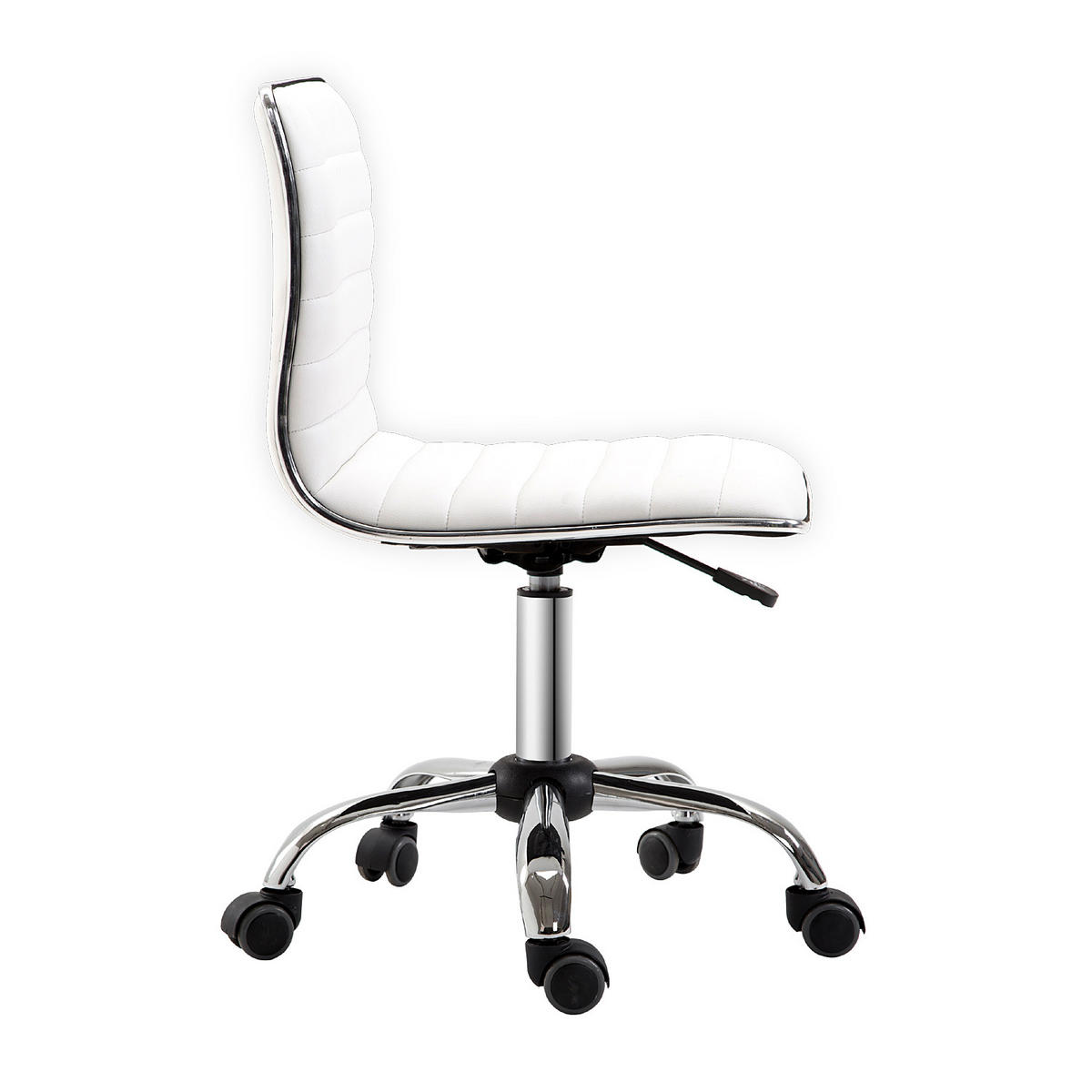 FRISEURSTUHL, Drehstuhl, Stahl PU, Weiß - Weiß, Metall (48/90/52cm) - HOMCOM
